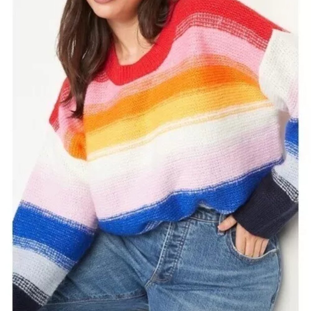 Colorful Rainbow Striped Sweater